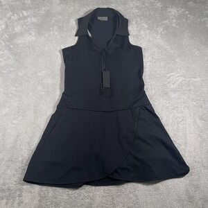 Olaya Sport Dress Womens Large Black Sleeveless Athletic Skort Pockets Zip Golf